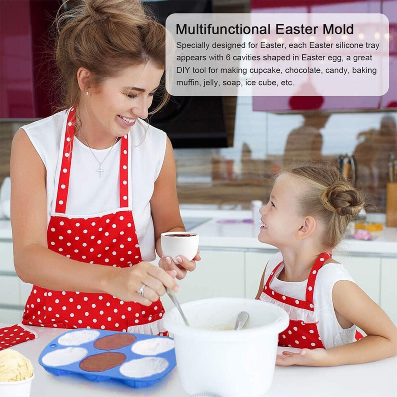 6 Hole Easter Egg Shape Silicone Baking Mold Easter Egg Silicone Cake Mold